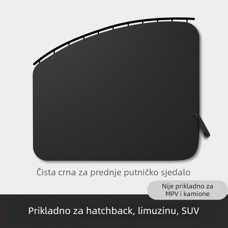 Zavjesa za stražnje bočne prozore automobila s tračnicom, neprozirna poliester tkanina, univerzalna prilagodba, viseći tip