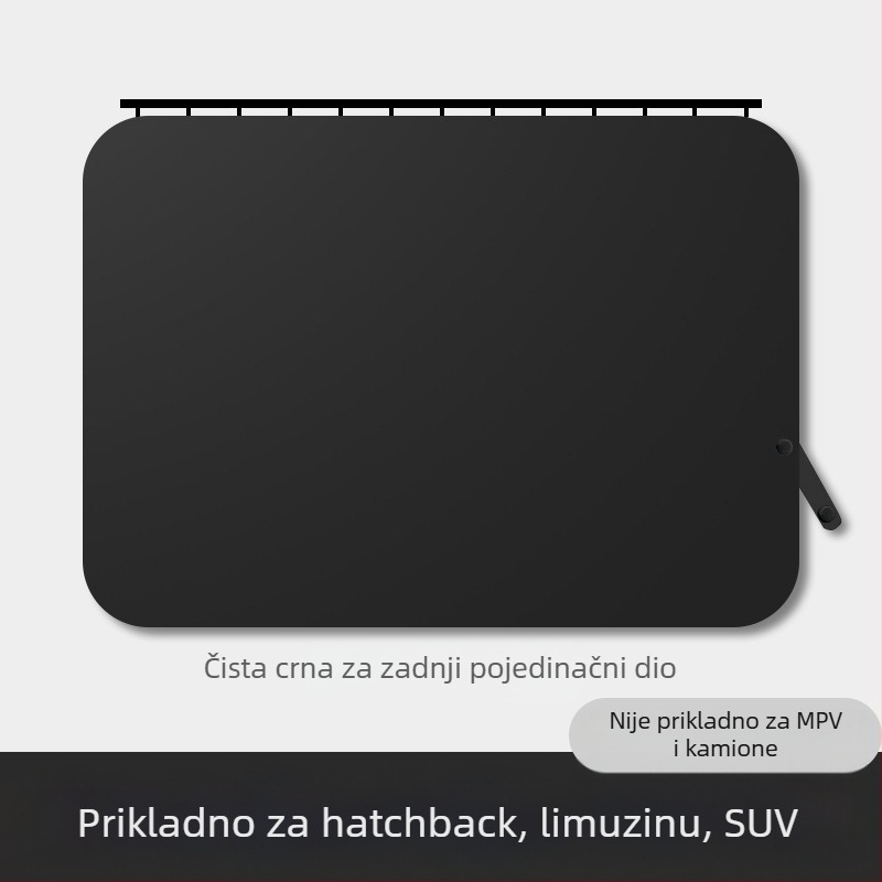 Zavjesa za stražnje bočne prozore automobila s tračnicom, neprozirna poliester tkanina, univerzalna prilagodba, viseći tip