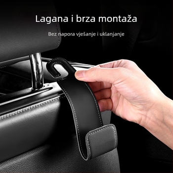Automobilski dodaci: sklopiva jastučnica za stražnju sjedalu s skrivenim kukama – koža + metal (Marka: The further in, the better; Materijal: Koža + Metal; Podrijetlo: Guangzhou; Model: 576 kuka)