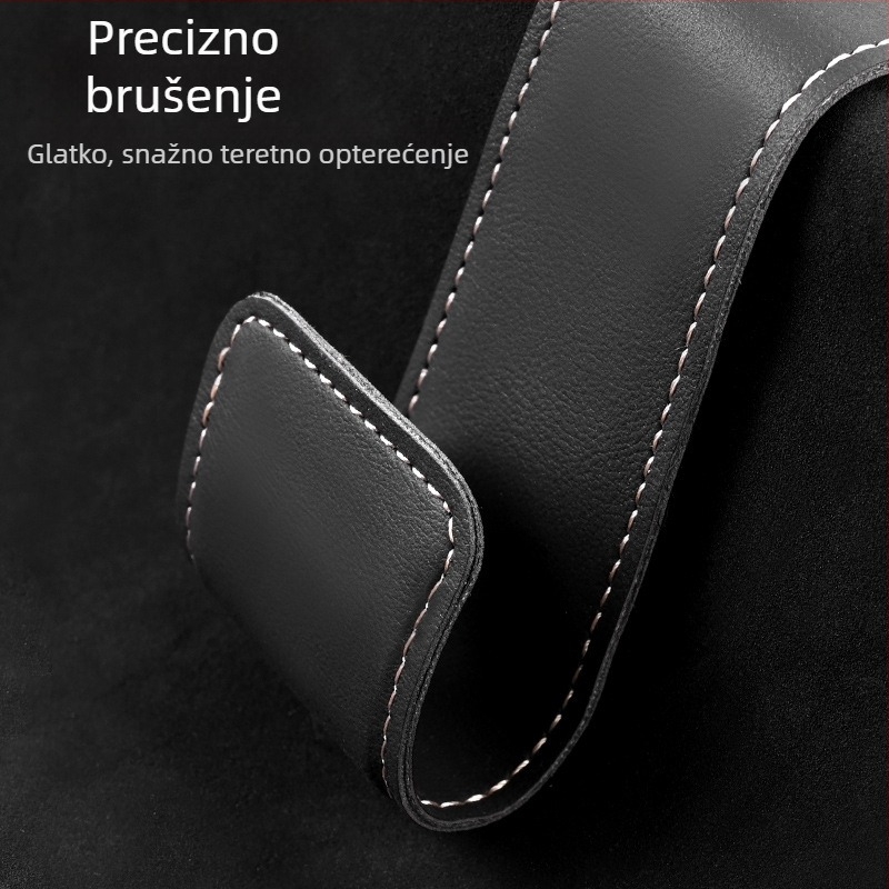 Automobilski dodaci: sklopiva jastučnica za stražnju sjedalu s skrivenim kukama – koža + metal (Marka: The further in, the better; Materijal: Koža + Metal; Podrijetlo: Guangzhou; Model: 576 kuka)