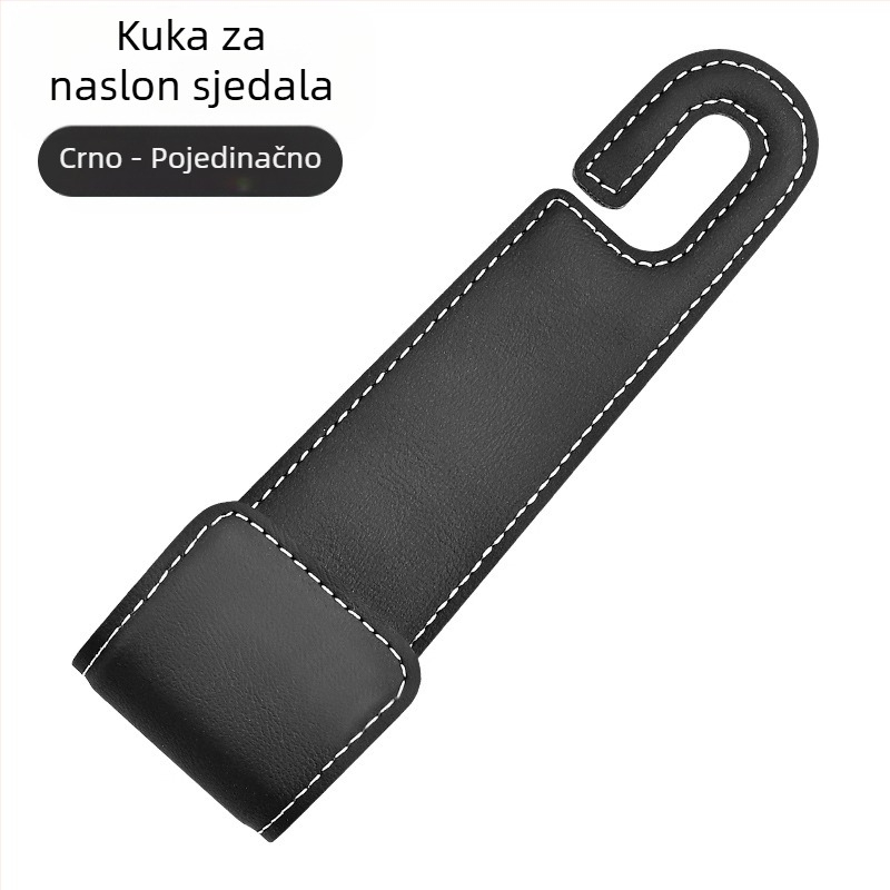 Automobilski dodaci: sklopiva jastučnica za stražnju sjedalu s skrivenim kukama – koža + metal (Marka: The further in, the better; Materijal: Koža + Metal; Podrijetlo: Guangzhou; Model: 576 kuka)