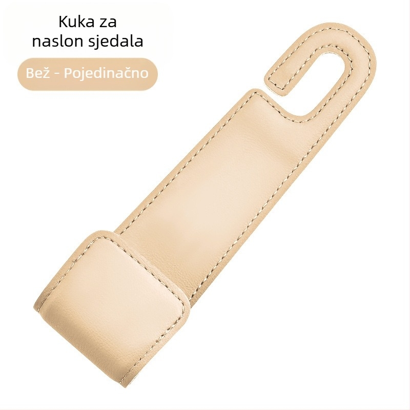 Automobilski dodaci: sklopiva jastučnica za stražnju sjedalu s skrivenim kukama – koža + metal (Marka: The further in, the better; Materijal: Koža + Metal; Podrijetlo: Guangzhou; Model: 576 kuka)