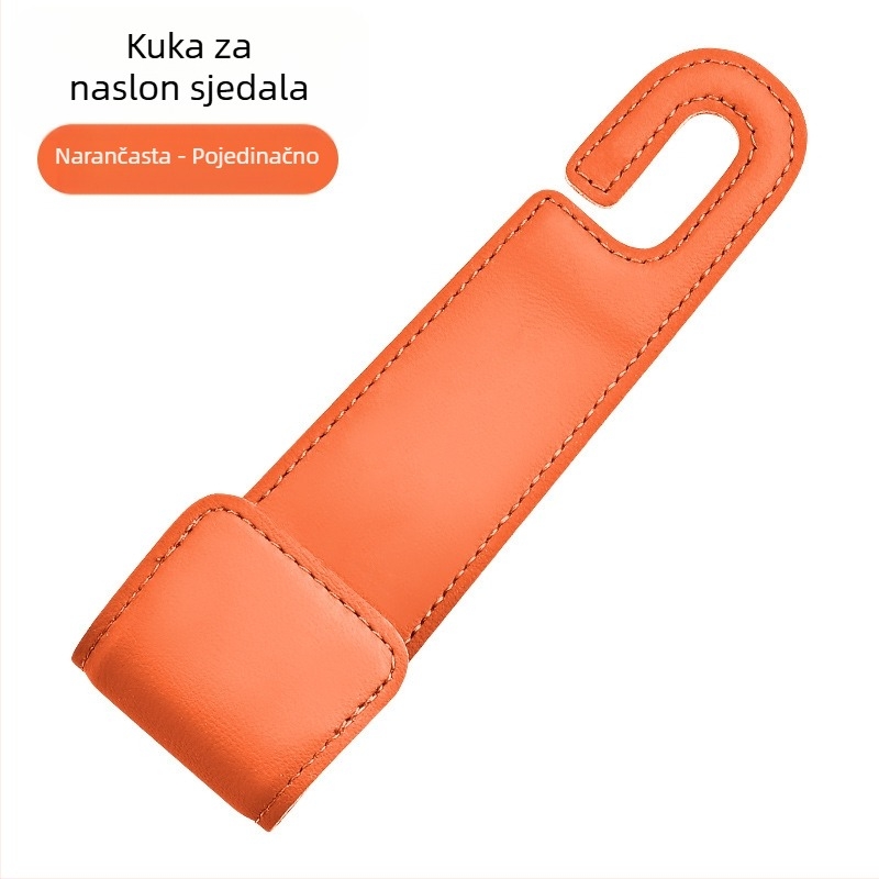 Automobilski dodaci: sklopiva jastučnica za stražnju sjedalu s skrivenim kukama – koža + metal (Marka: The further in, the better; Materijal: Koža + Metal; Podrijetlo: Guangzhou; Model: 576 kuka)
