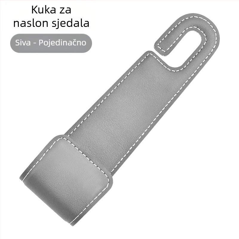 Automobilski dodaci: sklopiva jastučnica za stražnju sjedalu s skrivenim kukama – koža + metal (Marka: The further in, the better; Materijal: Koža + Metal; Podrijetlo: Guangzhou; Model: 576 kuka)