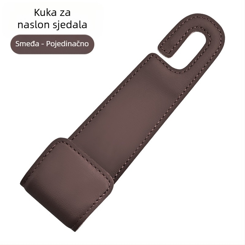 Automobilski dodaci: sklopiva jastučnica za stražnju sjedalu s skrivenim kukama – koža + metal (Marka: The further in, the better; Materijal: Koža + Metal; Podrijetlo: Guangzhou; Model: 576 kuka)