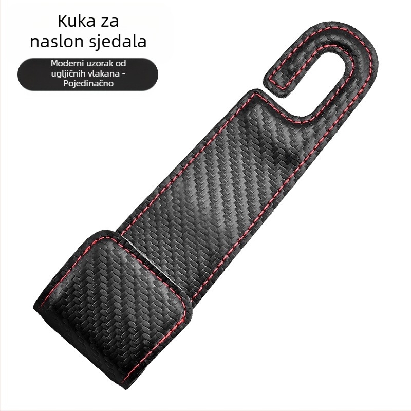 Automobilski dodaci: sklopiva jastučnica za stražnju sjedalu s skrivenim kukama – koža + metal (Marka: The further in, the better; Materijal: Koža + Metal; Podrijetlo: Guangzhou; Model: 576 kuka)