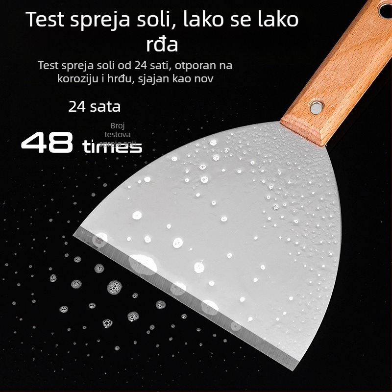 Japanski stil debeli nož za špachtanje od nehrđajućeg čelika, drška od bukovine, tip plosnoga noža, za kućnu dekoraciju i čišćenje podova