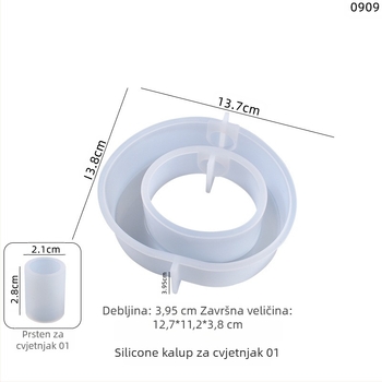 Silikon kalup za epoksidnu smolu – nepravilnog oblika vaza s motivom grančice, DIY kristalna smola, moderni minimalistički stil