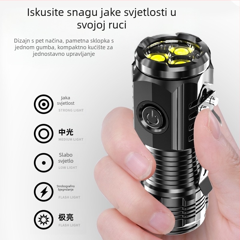 Three-eyed Monster lanterna – ručni pogon, 2000mAh, 3.7V, LED + žarulja, trajanje rada 2 sata, domet 100–200 m