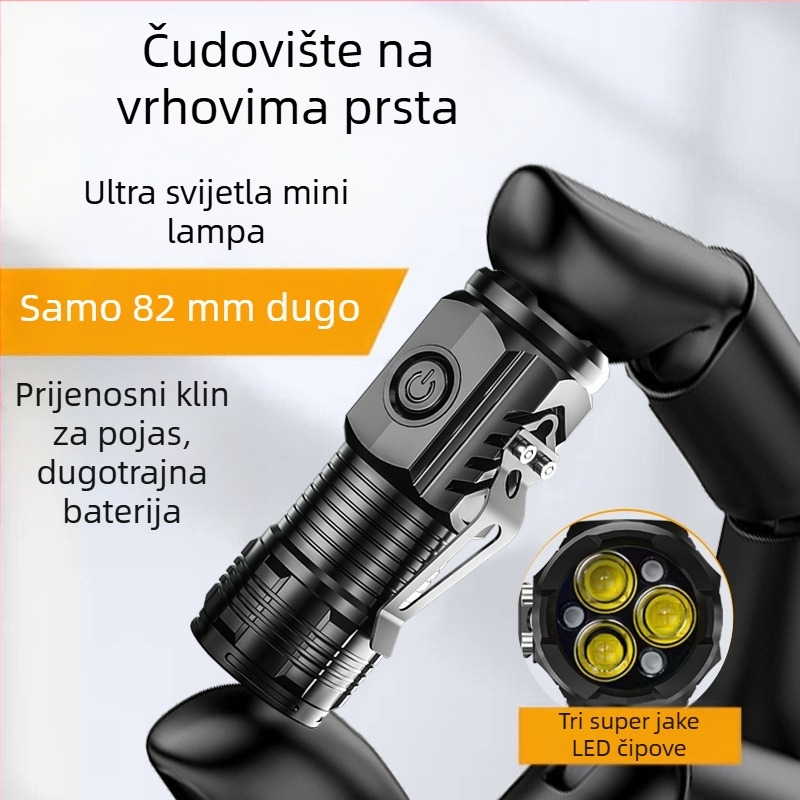 Three-eyed Monster lanterna – ručni pogon, 2000mAh, 3.7V, LED + žarulja, trajanje rada 2 sata, domet 100–200 m
