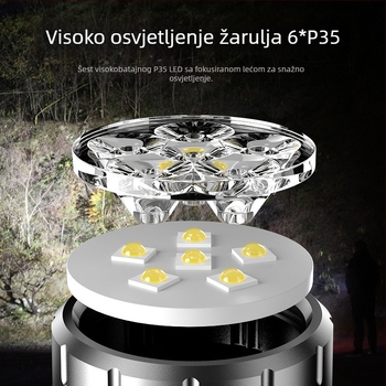 TANJE ABS LED baterijska svjetiljka s ugrađenom 14500 litijskom baterijom, Type-C punjenje, 360° rotacija, domet 200–500 m