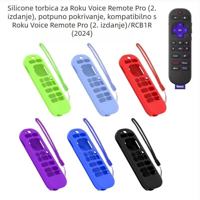 Silikonska maska za daljinsko TCL Roku Voice Remote Pro 2. edicija (RCB1R) – sveobuhvatna zaštita, otporna na padove