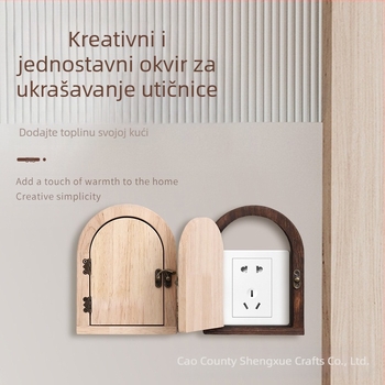 Drveni poklop prekidača – dekorativni zidni naljepnica izgled, prilagodljiv, jednostavan dizajn, moderni minimalistički stil