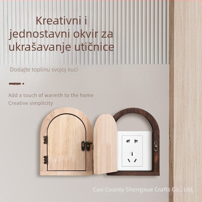 Drveni poklop prekidača – dekorativni zidni naljepnica izgled, prilagodljiv, jednostavan dizajn, moderni minimalistički stil