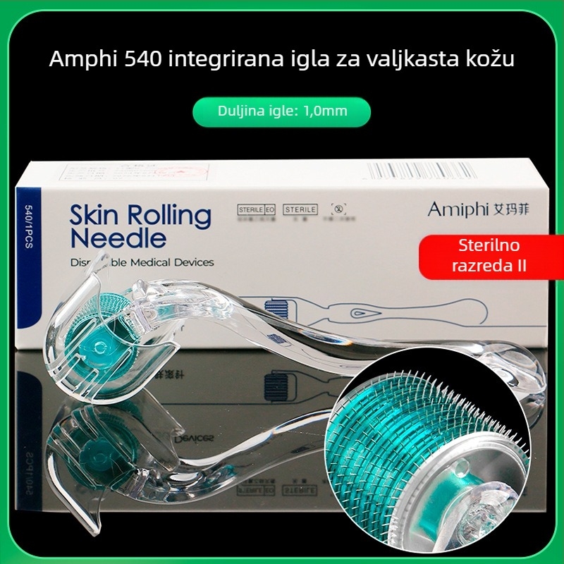 Emmawife mikroneedle facial roller – ne-sterilni uređaj za pomlađivanje lica i poticanje rasta kose, unaprijeđen materijal niskopropusnog modela, tvrdoća srednje tvrdo, odobrenje: Susu equipment № 20200094.