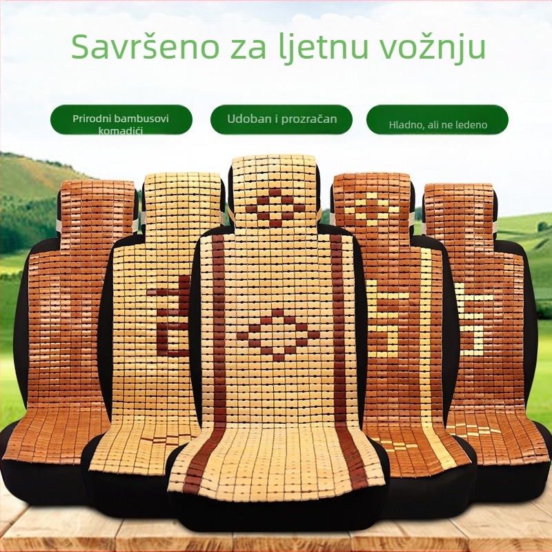 Ručni pleteni hladnjivi jastučić za automobil od bambusovih pločica, za vozača i suvozača, ljeto.