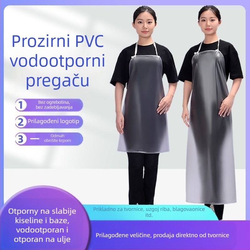 Pregača bez rukava od PVC-a, vodootporna za kuhinju i preradu hrane