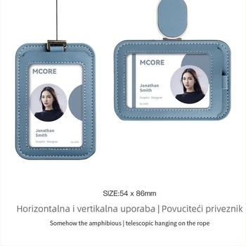 Kožni držač kartice za radnu iskaznicu, moderan minimalistički stil