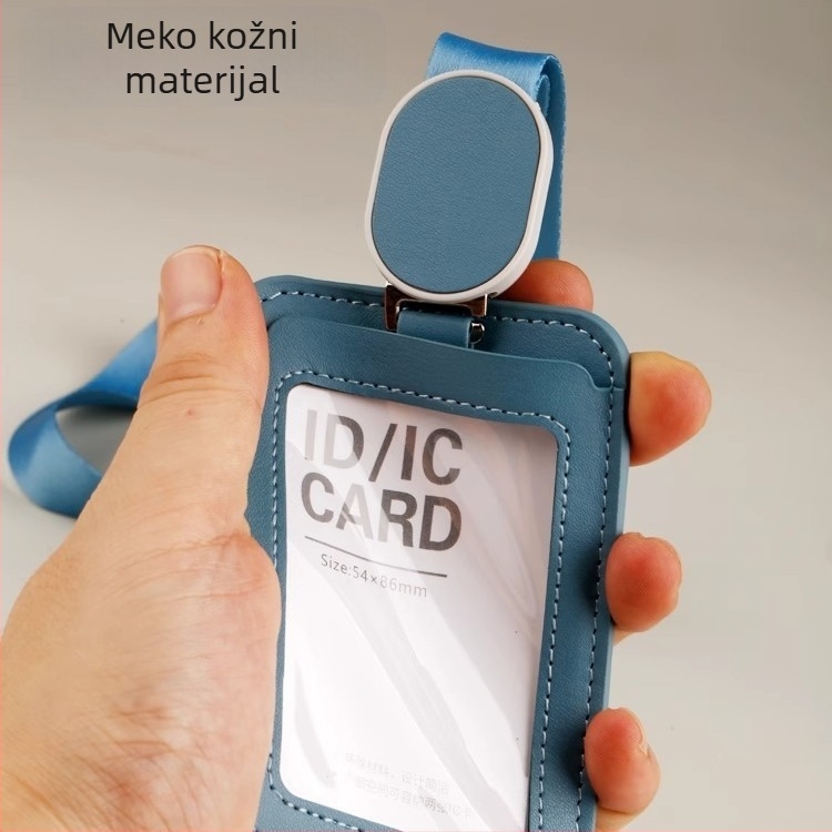Kožni držač kartice za radnu iskaznicu, moderan minimalistički stil