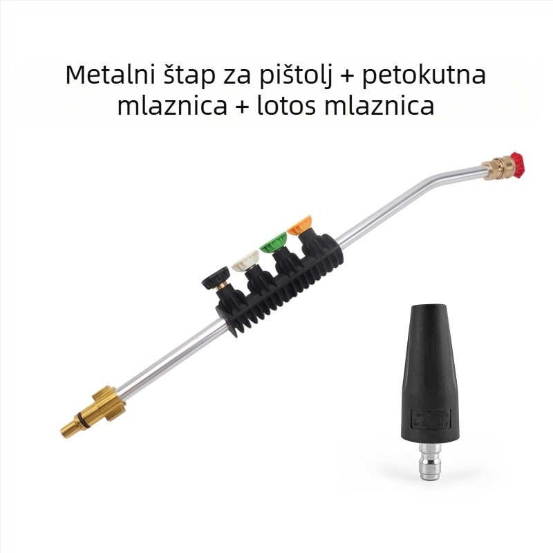 Visokotlačni pištolj za pranje automobila, glava i držač od inženjerskih plastika, doseg prskanja 2 m, tlak vode 160 bar / 2320 psi