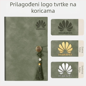 Beležnica u kompletu poklon kutije s kožnim premazom, ljepilo povezivanje, Dowling papir 80 g, 100–200 stranica, poslovni uredski stil