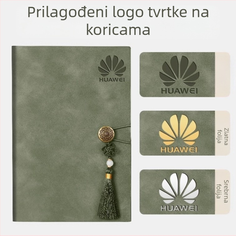 Beležnica u kompletu poklon kutije s kožnim premazom, ljepilo povezivanje, Dowling papir 80 g, 100–200 stranica, poslovni uredski stil