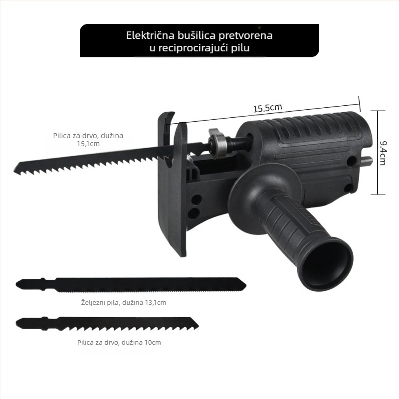 Višenamjenski set nastavaka za električne alate (Materijal: ABS + metal; Kompatibilan s ručnim bušilama, kružnim pilama, čekićima, reciprocima, lančanim pilama i kutnim brusilicama)