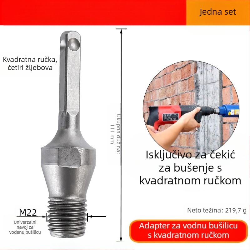 Fu Xin rhinestone konverzijski štap sa četvrtastim držalom, 100 mm duljine, integrirani spojni dio za električni čekić