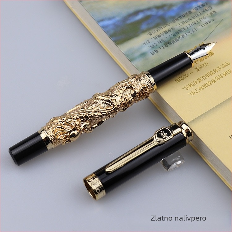 Jinhao Xianglong nalivpero – luksuzno metalno kućište, zmaj i feniks, potpisno pero