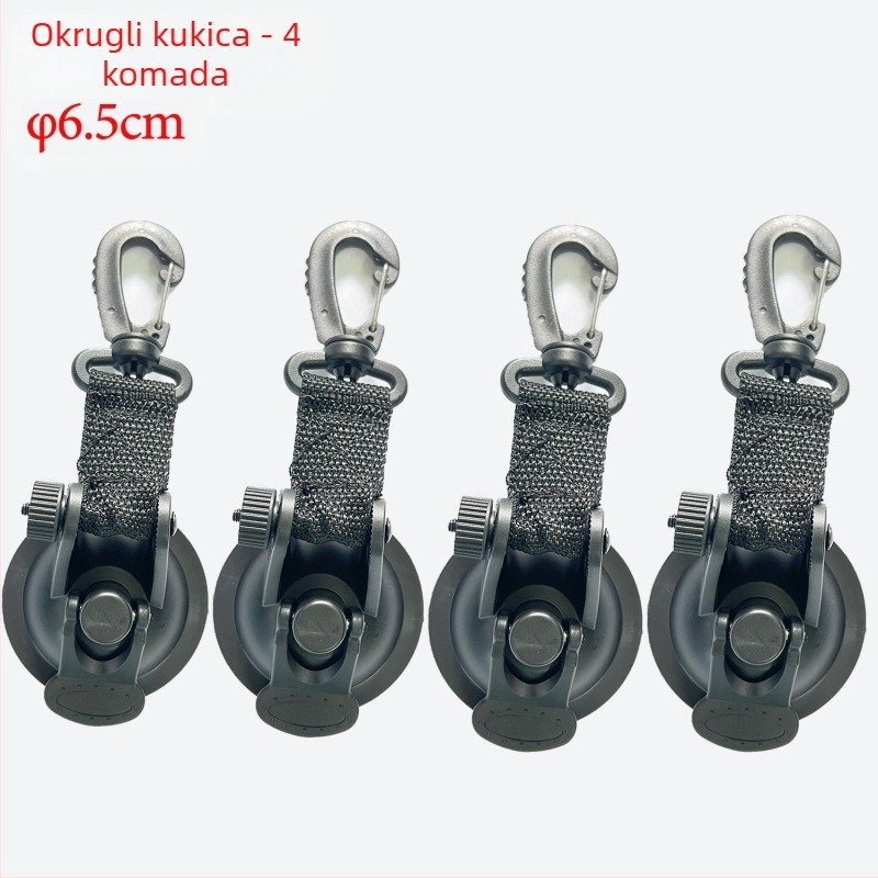 Kuka s usisnom čašom za automobilsku šator, srcolikog oblika, materijal ABS + najlon trak, nosivost 10 kg, višekratna upotreba