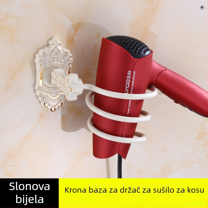 Zidni držač za sušilo za kosu — aluminijska legura, model 001, antik završna obrada, nosivost 15 kg