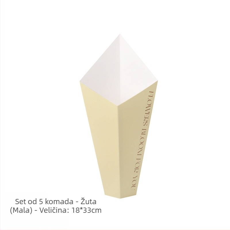 Trokutna posuda za buket – karton, otisak, namjena: poklon pakiranje i pakiranje cvijeća, model: papir, tip pakiranja: Opp vrećica, 5 komada u pakiranju, Dan zaljubljenih