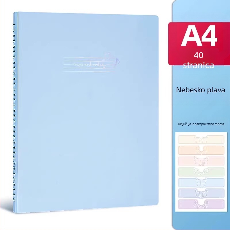 Deli mapa za note, PP materijal, prozirne umetke, zamjenjiva mapa za partiture