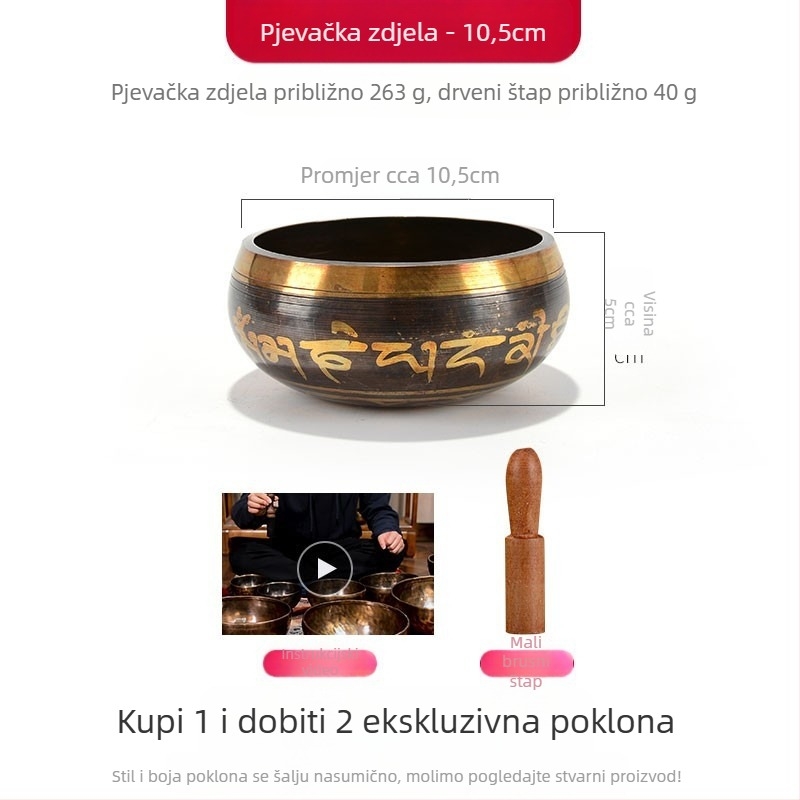 Budistička zvučna zdjela za recitiranje sutri i zvučnu terapiju — brončana zdjela za meditaciju, marka Yidian auspicious color