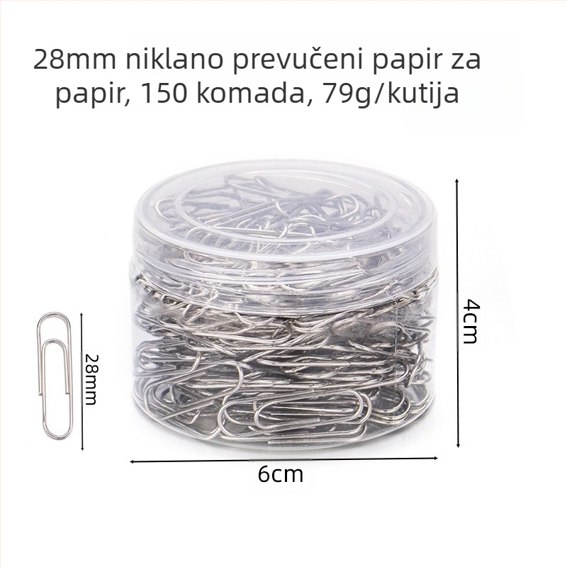 Kovinske klamerice za papir s plastičnim premazom, cilindrična ambalaža sa šest odjeljka, model 6T-1/6T-2/6T-3