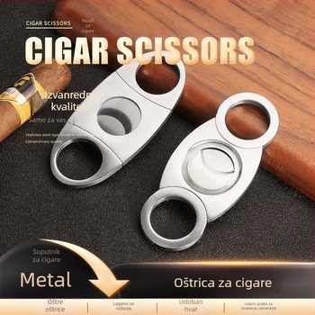 Fan Sheng nehrđajući čelični rezač cigara s elektroplatiniranom površinom, dvostruke oštrice, prilagodljiv