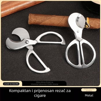 Fan Sheng nehrđajući čelični rezač cigara s elektroplatiniranom površinom, dvostruke oštrice, prilagodljiv