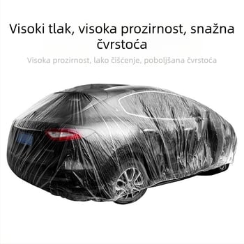 Bymaocar jednokratna prozirna navlaka za automobil, PE materijal visoke prozirnosti, univerzalna za automobile, težina 0,2 kg, mogućnost prilagodbe