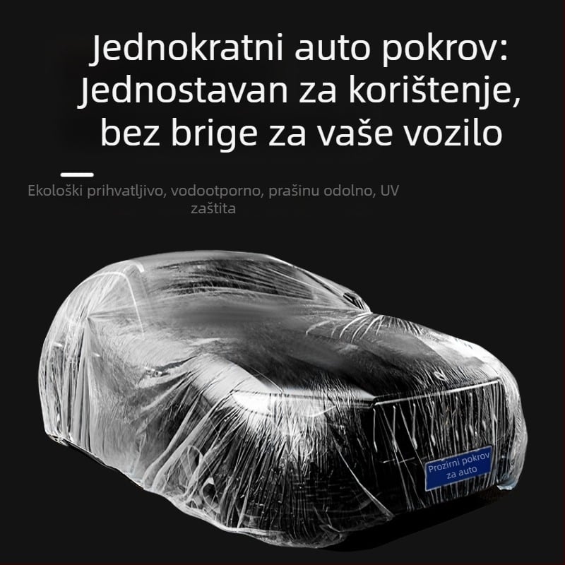 Bymaocar jednokratna prozirna navlaka za automobil, PE materijal visoke prozirnosti, univerzalna za automobile, težina 0,2 kg, mogućnost prilagodbe