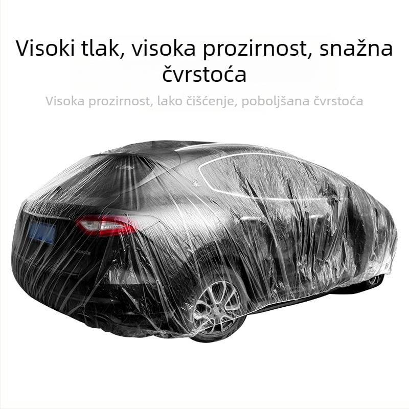 Bymaocar jednokratna prozirna navlaka za automobil, PE materijal visoke prozirnosti, univerzalna za automobile, težina 0,2 kg, mogućnost prilagodbe