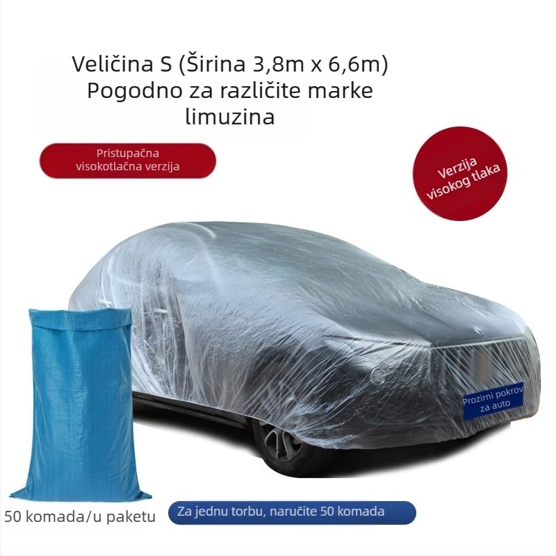 Bymaocar jednokratna prozirna navlaka za automobil, PE materijal visoke prozirnosti, univerzalna za automobile, težina 0,2 kg, mogućnost prilagodbe