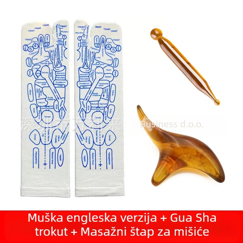 Refleksološke čarape s kartom akupunkturnih točaka i masažom meridijana, pletene sa 48 igala