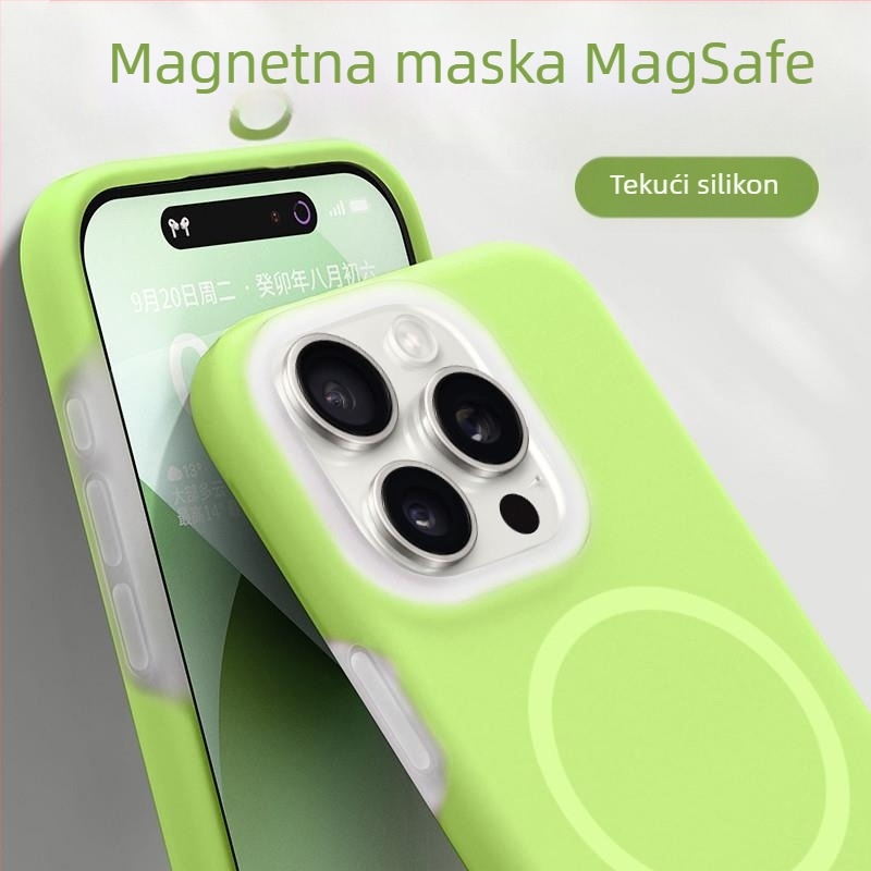 Kryt za iPhone 14 Pro / Pro Max — tekući silikon, magnetski dizajn, zaštita od pada, prenosni luksuz