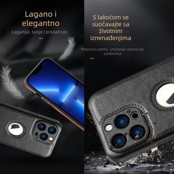Okvirno kućište od umjetne kože, puna zaštita, otpornost na pad za iPhone 11–14 Pro/Pro Max