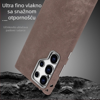 Kućište za Samsung S25 Ultra s potpunom zaštitom od pada, S26U, baršunasta tekstura mikrovlaknaste kože, metalni okvir, magnetsko pričvršćivanje