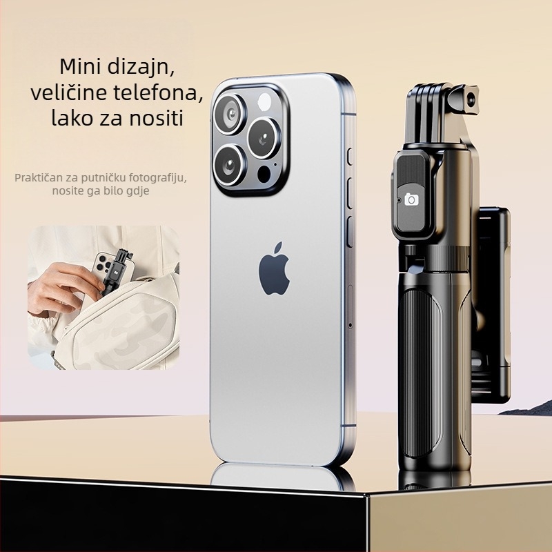 Perfect Shot Mini Selfie Stick s Bluetooth daljinskim upravljanjem, prijenosni držač za telefon i podni stativ | Materijal ABS + nehrđajući čelik