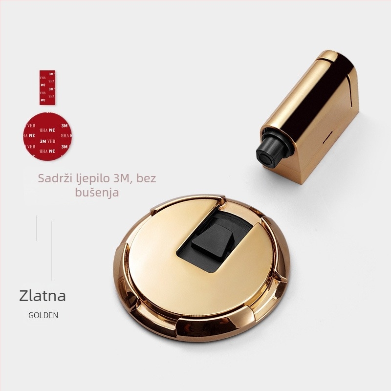 Podnožni usisni držač za vrata s automatskim zaključavanjem, model 87006, cinkova legura, elektroplatirani završni sloj, ugradnja na pod, ručno upravljanje