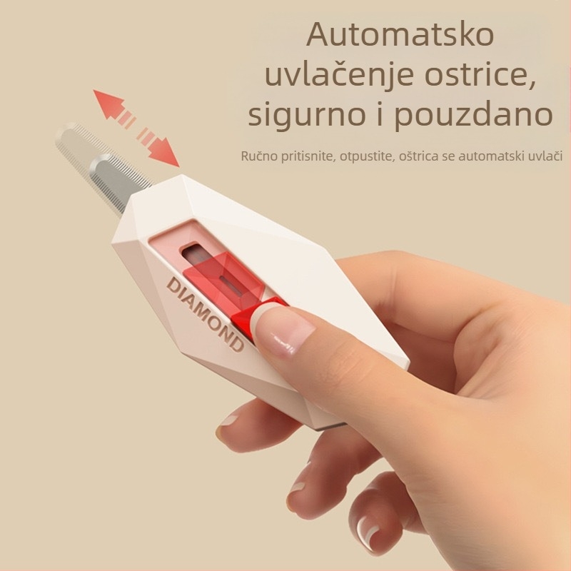 Mini magnetski nož za otvaranje kutija s unutarnjom oštricom protiv ljepila - ABS + nehrđajući čelik, model 2625, težina 15 g