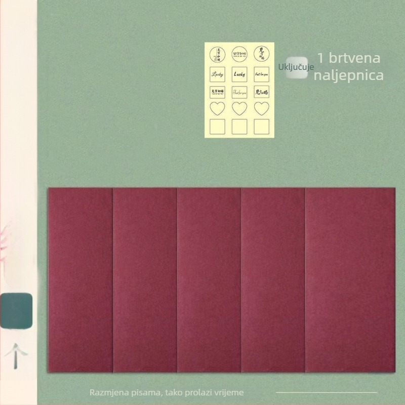 Prazne kovertice od kraft papira s prozorom – kineskog stila, komplet za ljubavna pisma