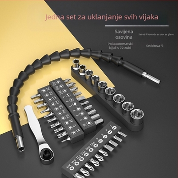 Fengwick set hex socket bitova za odvijač s ručnim mehanizmom – krom-vanadij čelik, polirani završetak, uključuje mini ručnu glavu